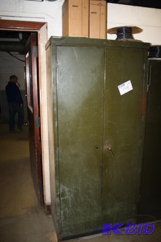 lot 1568 image: Shelving Unit wDouble Doors Includes Contents