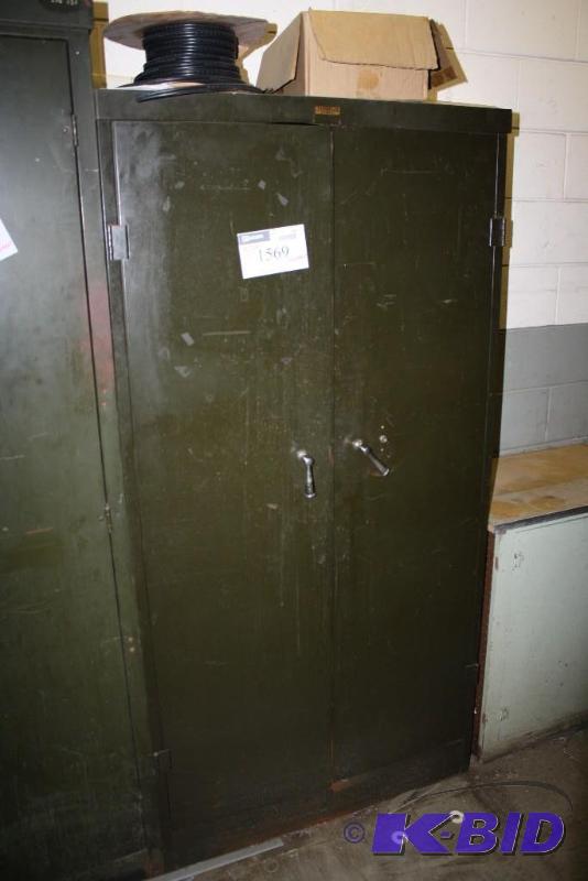 lot 1569 image: Shelving Unit wDouble Doors Includes Contents