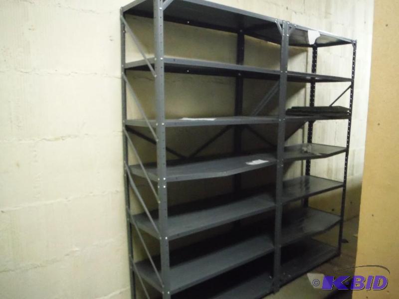 lot 1589 image: Metal Reinforced Shelving Units