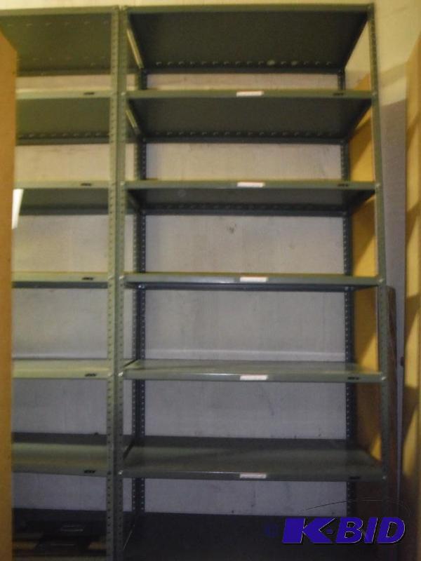 lot 1591 image: Metal Reinforced Shelving Units
