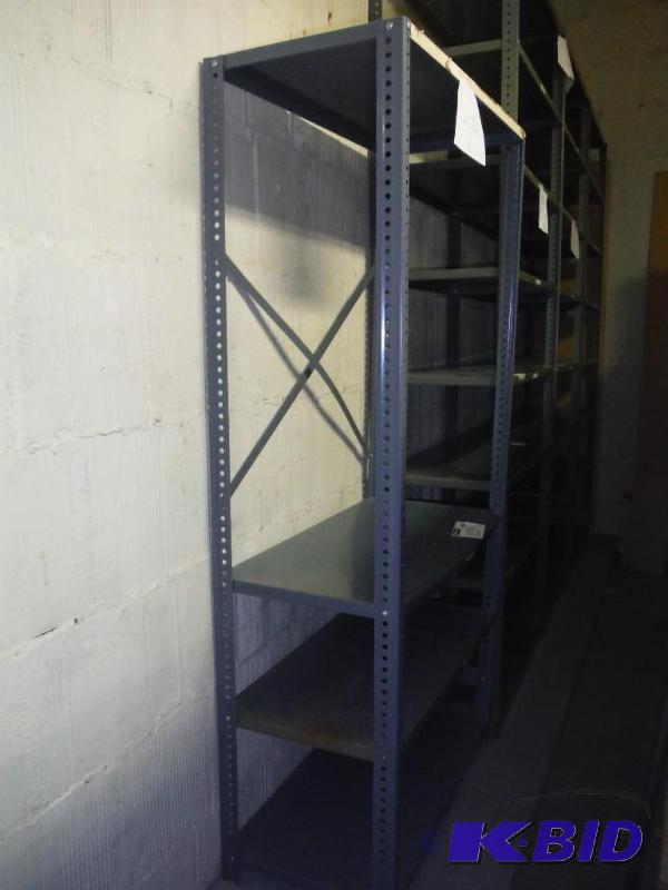 lot 1592 image: Metal Reinforced Shelving Units