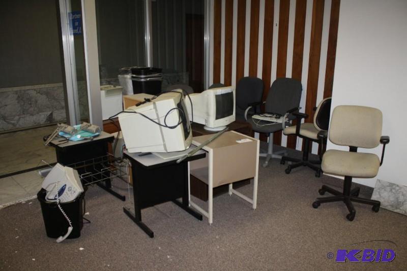 lot 1641 image: Swivel Rolling Chairs, Cabinets & Storage Units, Computer Monitors, And More.