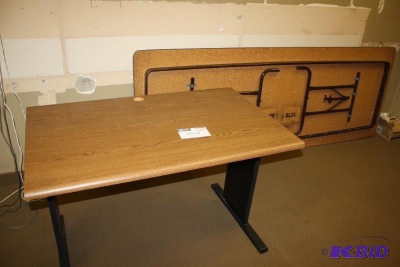 lot 1654 image: Folding Table & Stationary Work Table