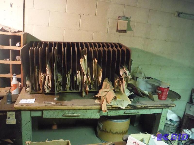 lot 1662 image: Wooden Work Tables Includes Contents & Organizers.