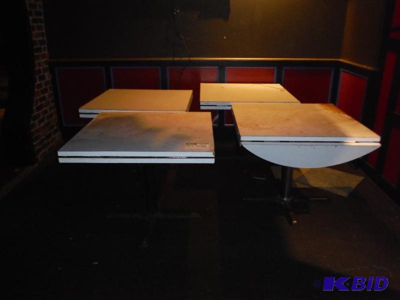 lot 1709 image: Restaurant Tables wFolding Half-Circle Edges