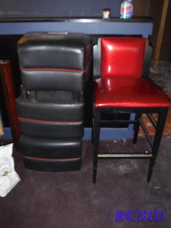 lot 1716 image: Vinyl Cushion Seats & Red Chair