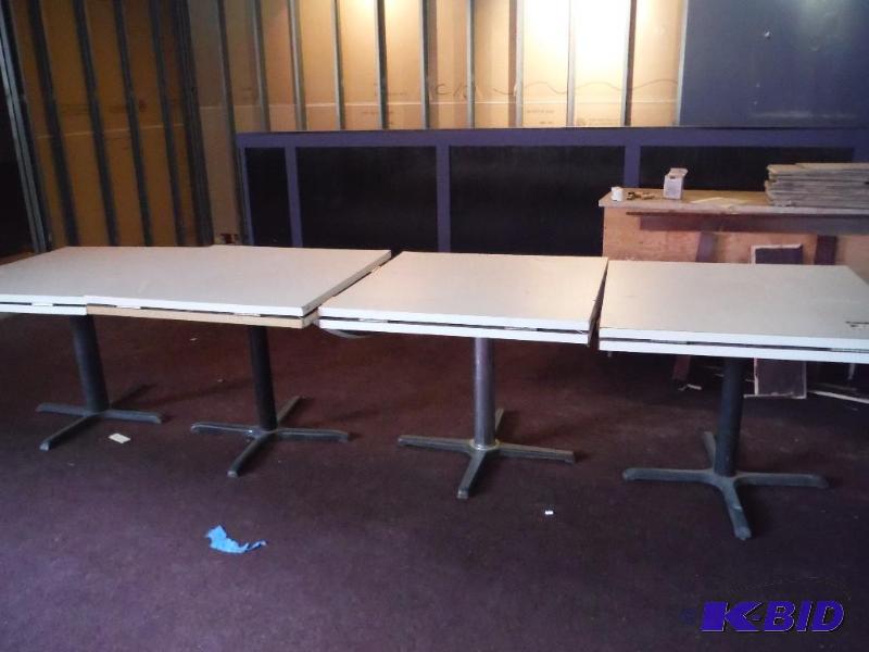 lot 1717 image: Restaurant Tables wFolding Half-Circle Edges
