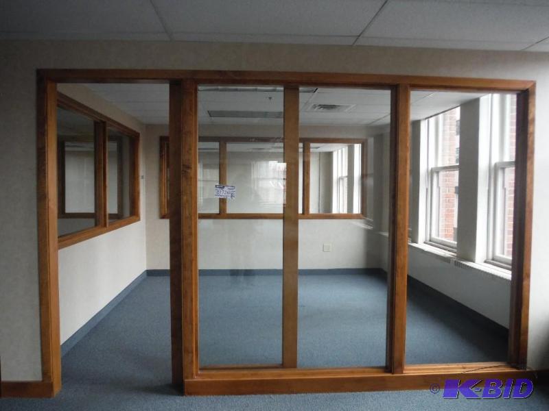 lot 1726 image: Glass Walls & Windows Mounted In Wooden Trim