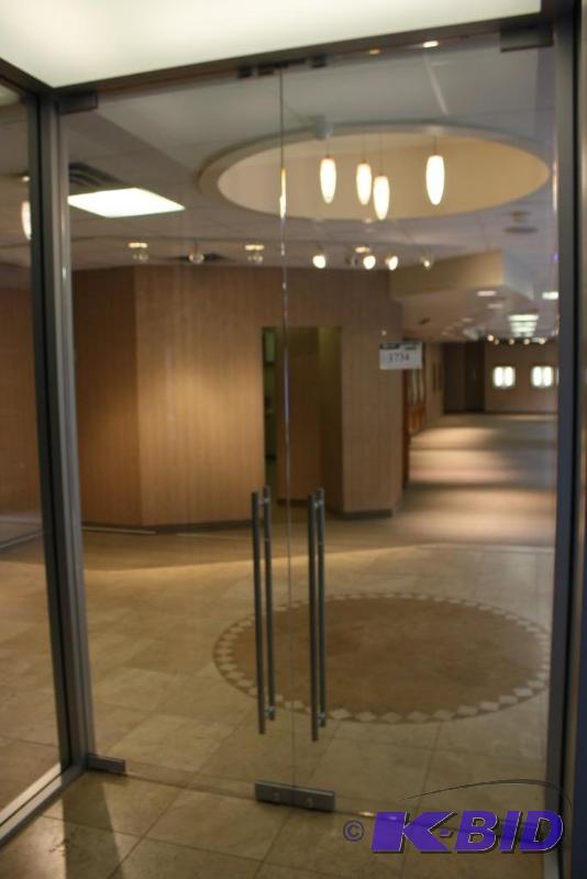 lot 1734 image: Modern Glass Doors wMetal Handles
