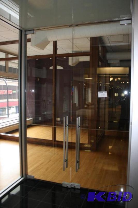 lot 1735 image: Modern Glass Doors wMetal Handles