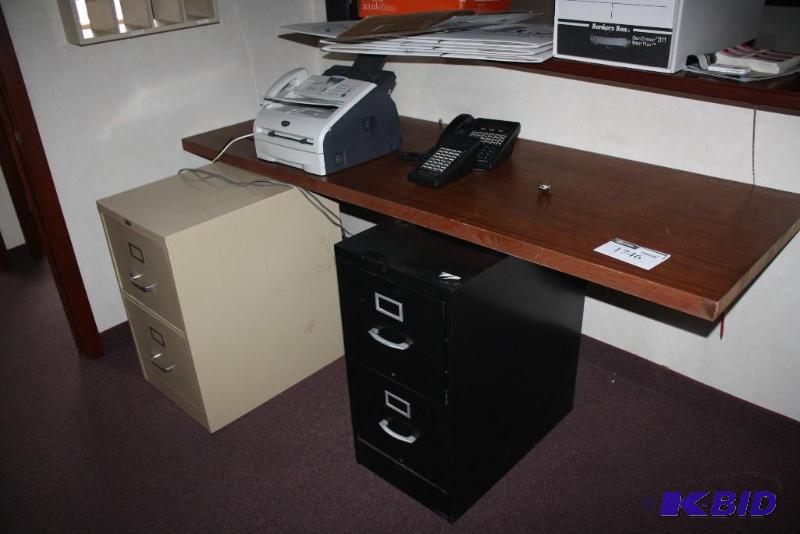 lot 1746 image: Room Lot Including Brother Intellifax Fax Machine, Samsung Phone, Filing Cabinets, And More.