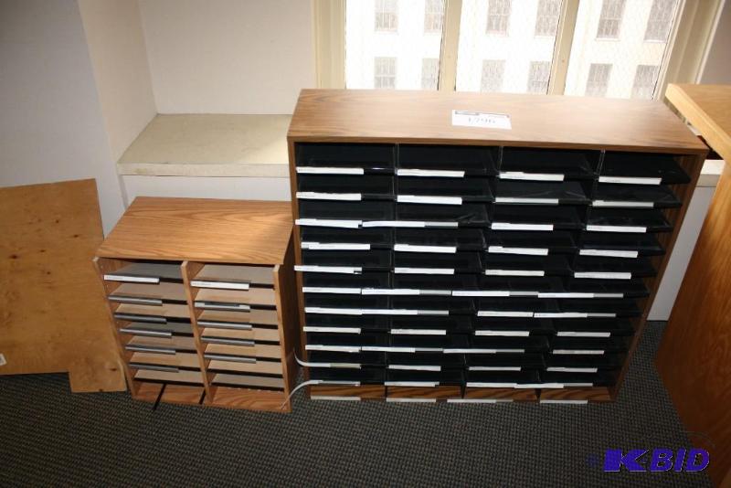 lot 1796 image: Mail Cubby Units & Board of Wood