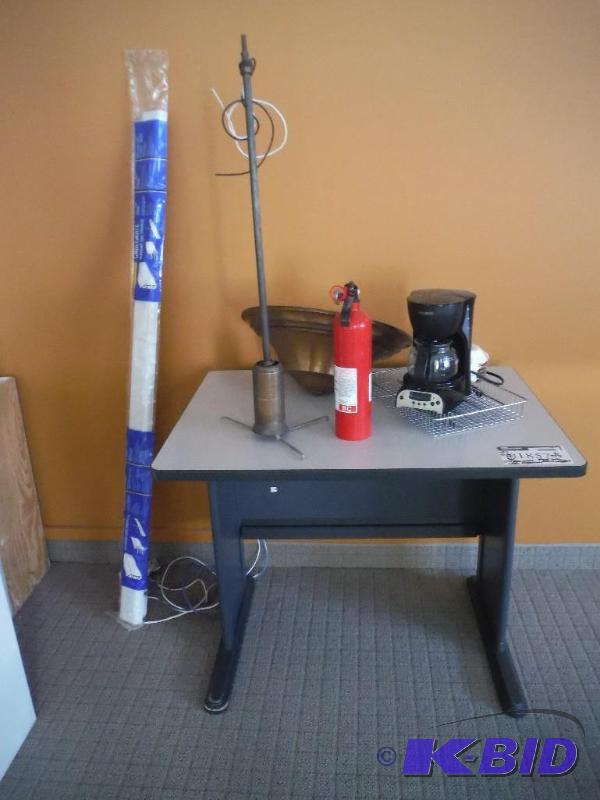 lot 1857 image: Miscellaneous Lot Including CoffeeMate Coffee Maker Fire Extinguisher Desk And More.