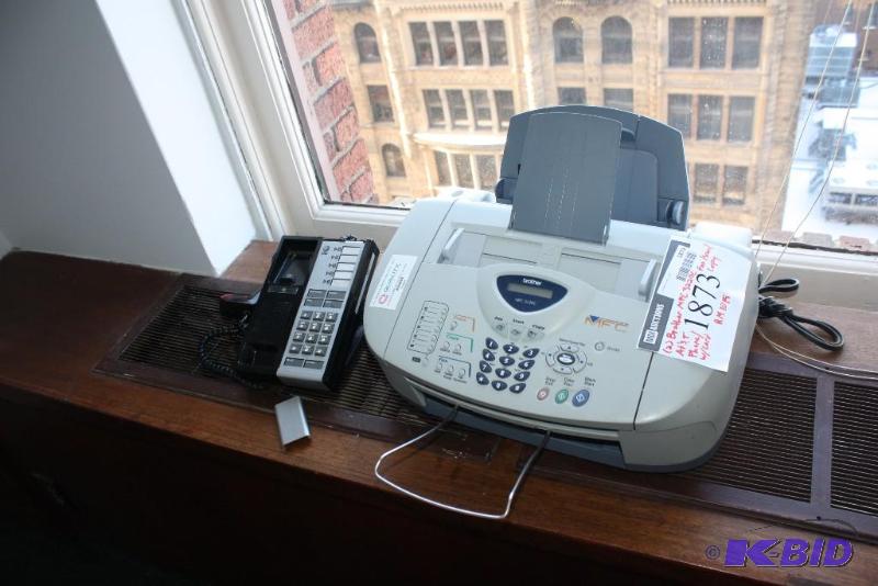 lot 1873 image: Brother MFC 3220C FaxScanCopy Machine & AT & T Phone wCord