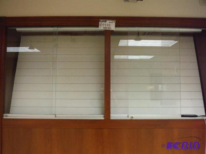 lot 1910 image: Wooden Display Case Mounted In Wall wGlass Door & White Display Board