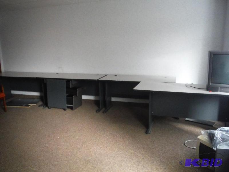 lot 1924 image: Office Lot Including Office Tables Cubby Drawer.