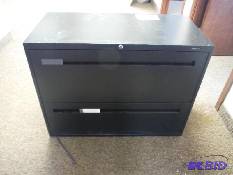 lot 1928 image: Metal Paper CollectorFiling Cabinet wLock & 2 Slits For Inserting Paper