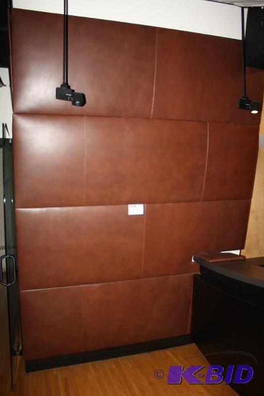 lot 1935 image: Modern Brown Leather Wall Built In Sectional Panels