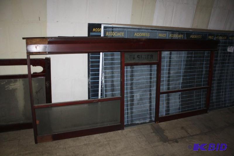 lot 1971 image: Vintage Bank Cashier Window Unit wMetal GratesGates