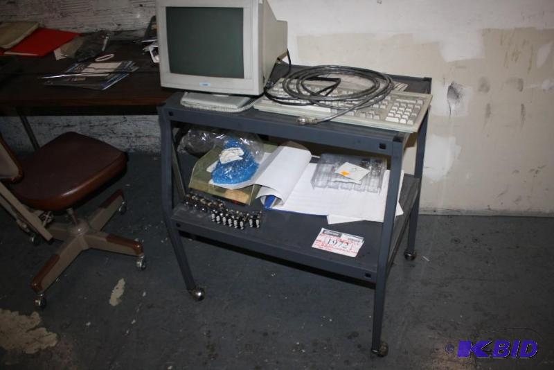 lot 1972 image: Rolling Cart, Table, & Chair