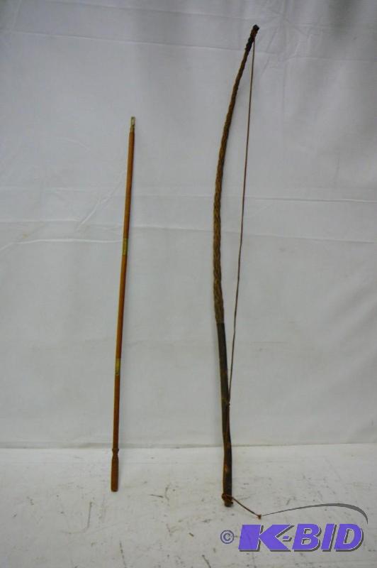 lot 40 image: Wicker horse whip, wooden and copper horse wh...
