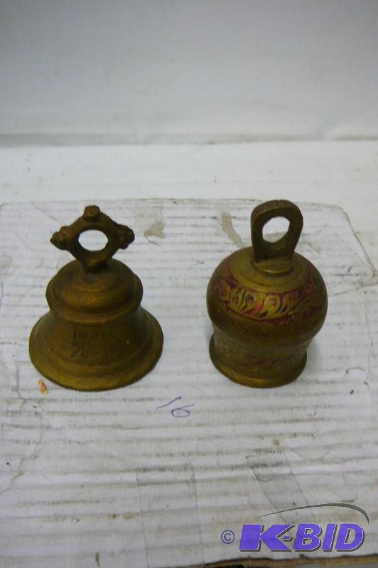 lot 60 image: Pair of brass bells India 20-10 ...