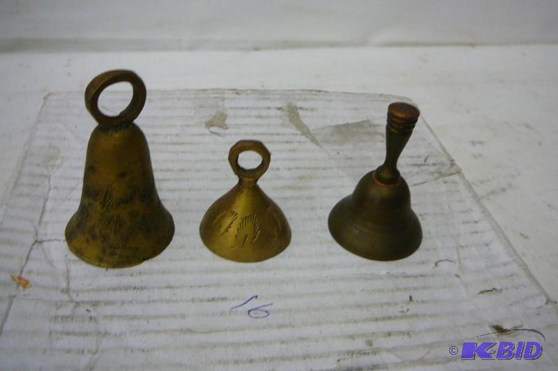 lot 61 image: Lot of 3 brass bells  ...