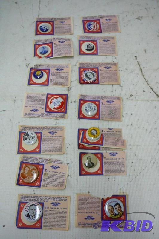 lot 82 image: Lot of campaign buttons Roosevelt , Bryan Ker...