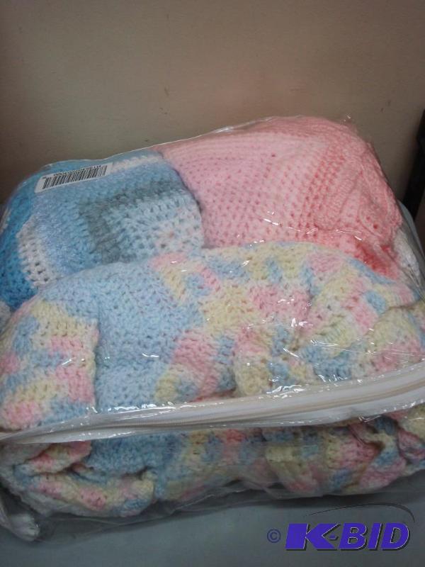 Lot Of Knitted Blankets, Look Unused...