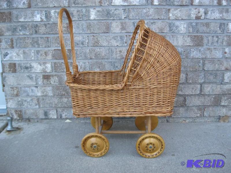 Kids Wicker Play Basket With Wood Wheels...