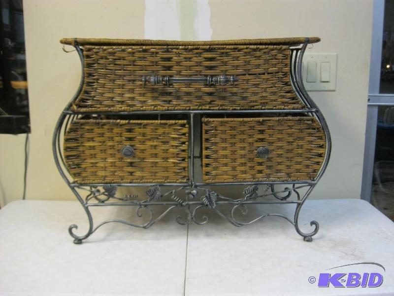 Metal Rod Iron&nbspOrnate Storage Basket Tab...