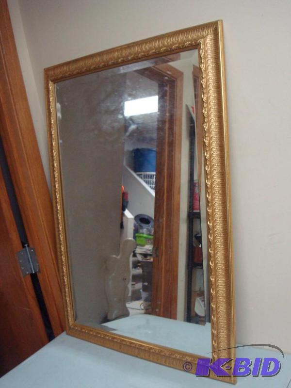 Gold Framed Beveled Wall Mirror...