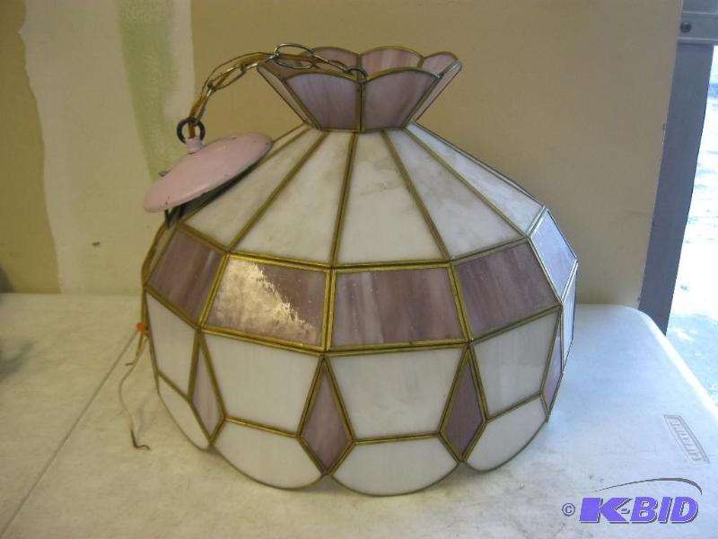 Stained Glass Hanging Light Fixture...