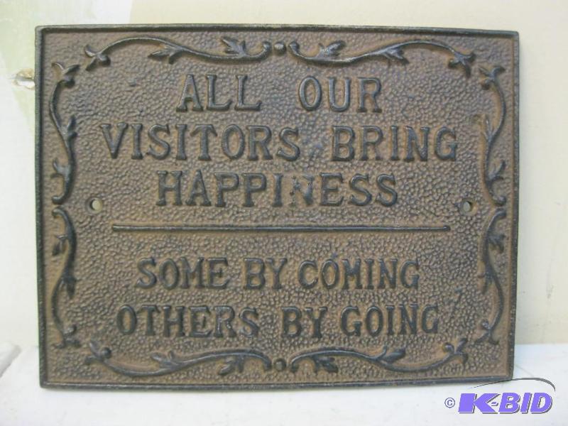 Cast Iron Visitors Sign...