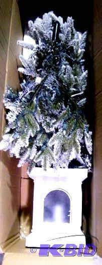 lot 101 image: Frosted Light Up Christmas Tree with a White ...
