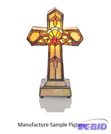 lot 108 image: Stained Glass Cross - 13" h -&nbspBeaut...
