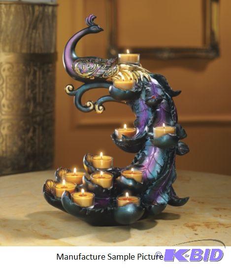 lot 111 image: Peacock Tealight Holder -&nbspA peacock who ...