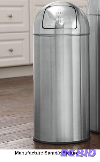 lot 130 image: Stainless Steel Push Open Bullet Trash Bin - ...