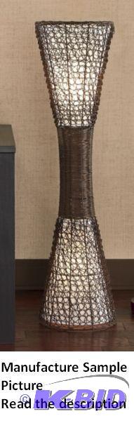 lot 138 image: Woven Wicker Floor Lamp -&nbspFloor Lamp is ...