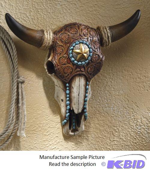 lot 188 image: Cast Resin Cattle Skull Wall Hanging -&nbspT...