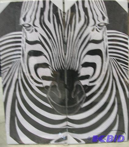 lot 190 image: Zebra Canvas Wall Art - Two piece - Retail $3...