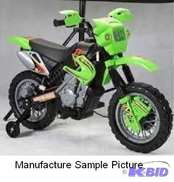 lot 206 image: Battery Operated Kids Ride On Green Motorcycl...