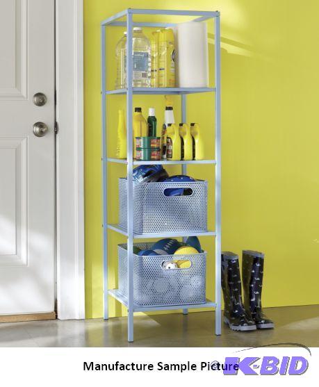 lot 228 image: Storage Shelf with Metal Baskets - A towering...
