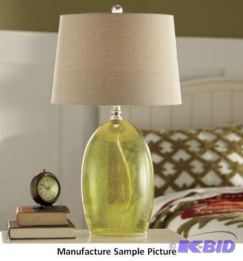 lot 81 image: Seeded Green Bubble Glass Lamp -&nbspBubble ...