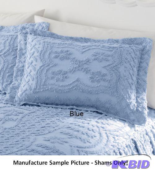 lot 97 image: Set of Two Baby Blue Chenille Shams - Retail ...