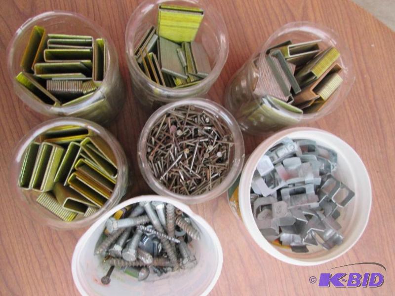 lot 114 image: Lot of staples, nails and clips...