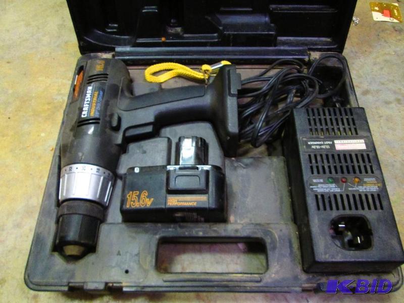 lot 2 image: Craftsman battery operated drill with battery...