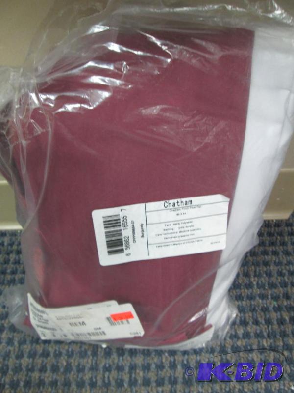 lot 207 image: Chatham Pinch pleat pair 96 x 84 color Burgun...