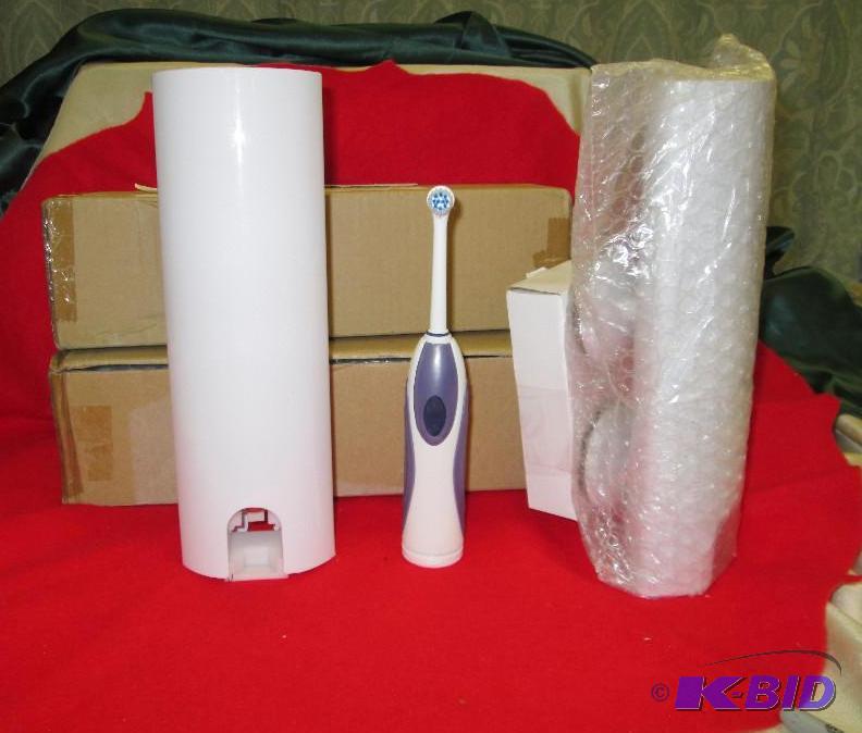 lot 210 image: Qty 4 Toothpaste dispenser w battery toothbr...