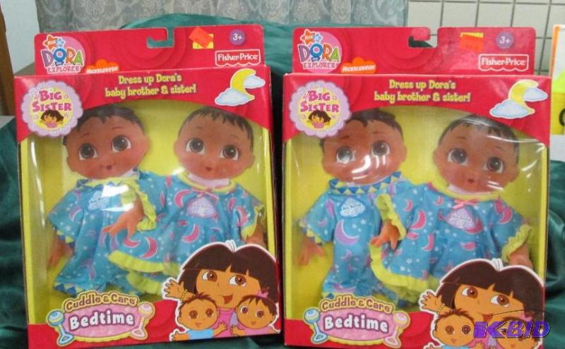 lot 237 image: Qty 2 Dress up Doras baby brother and sister...